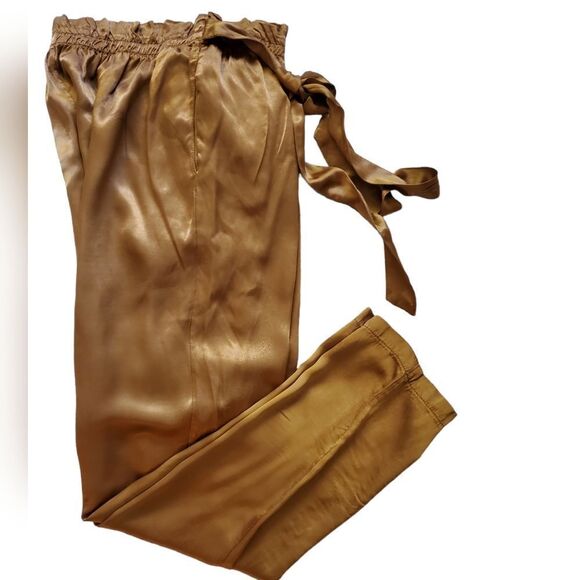 SCANDAL ITALY copper satin trousers L - Picture 2 of 8